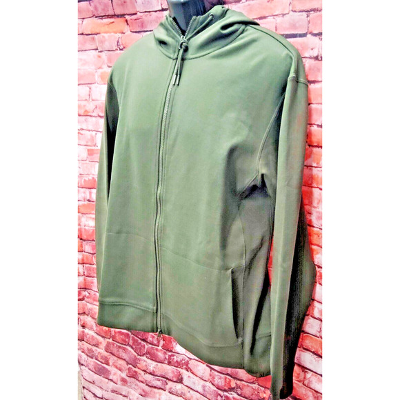 City Lab Softshell Jacket Men's XL Green Knitted Long Sleeve Hooded Full Zipper - Picture 4 of 7